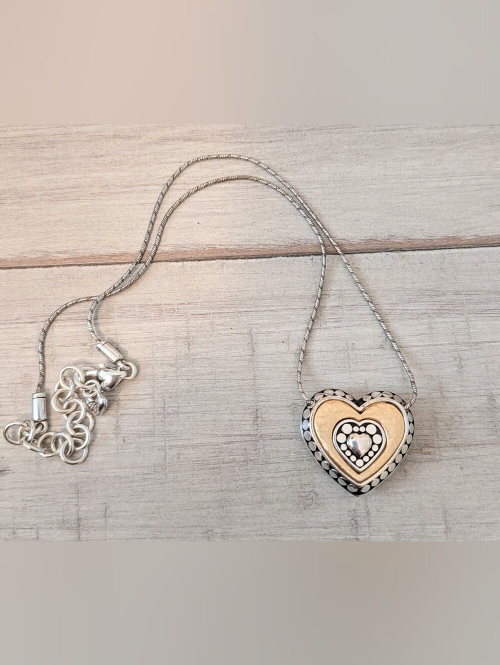 Brighton Temple Round Two-Tone Heart Necklace